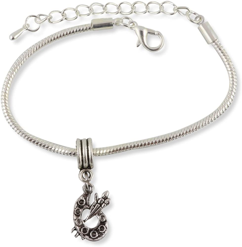 Emerald Park Jewelry Small Painter Palette Snake Chain Charm Bracelet