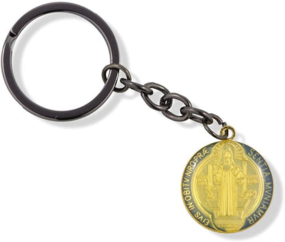 Catholic Gifts Saint St Benedict Medal San Benito Religious Jewelry Keychain for Women Keychain Charm Gifts Catholic Keychain for Women Men Boys and Girls (Red and Black)