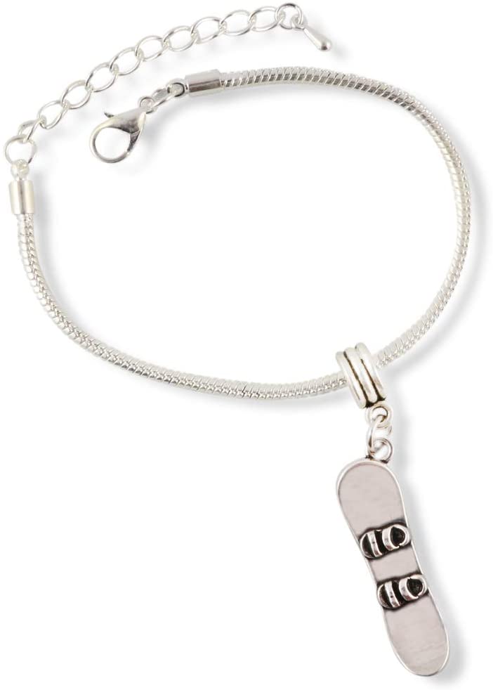 Emerald Park Jewelry Snowboard Snake Chain Charm Bracelet
