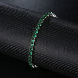 Emerald Park Jewelry Tennis Bracelet AAA Cubic Zirconia Blue Green Pink White