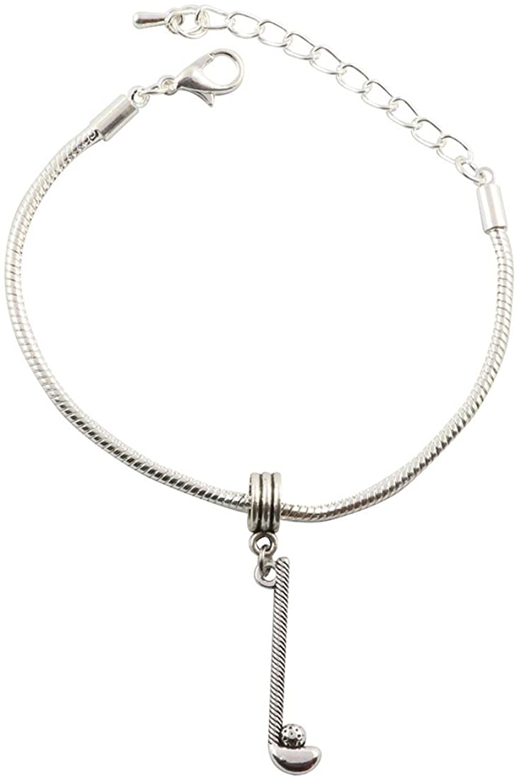 Golf Bracelet | Club Golf Ball Stainless Steel Snake Chain Charm Bracelet