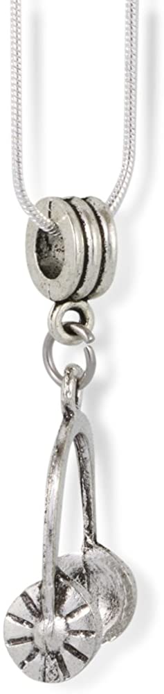 Emerald Park Jewelry Headphones Necklace | Music Charm Snake Chain Pendant