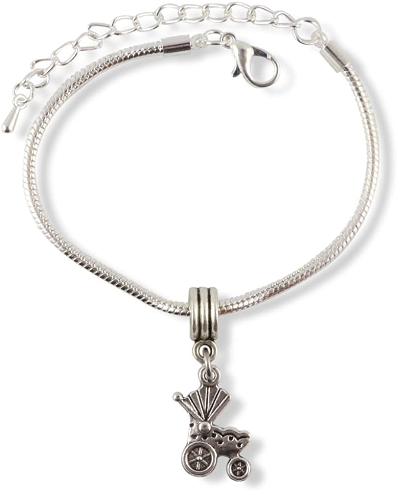 Baby Carriage Bracelet | Stainless Steel Snake Chain Charm Bracelet