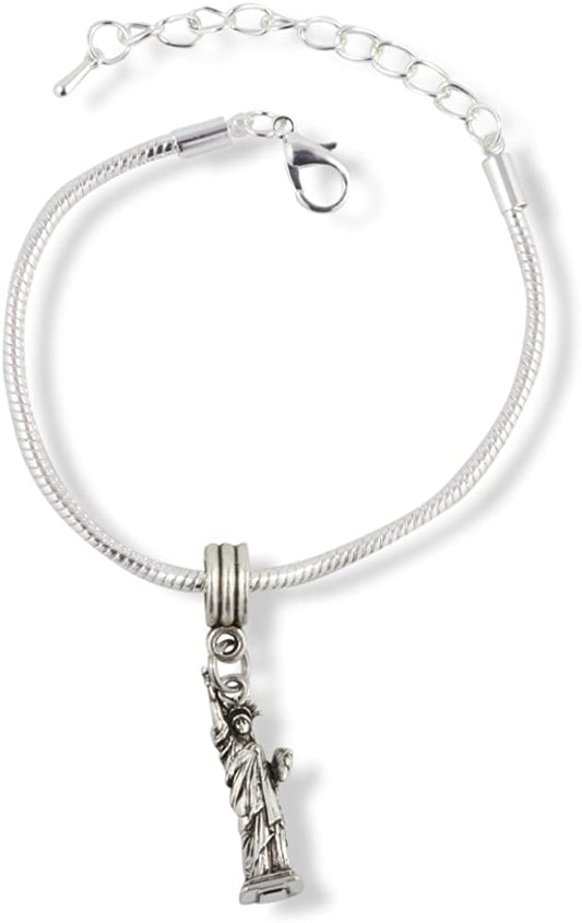 Emerald Park Jewelry Statue of Liberty Snake Chain Charm Bracelet