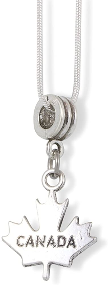 EPJ Canada on a Maple Leaf Charm Snake Chain Necklace