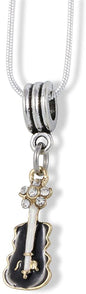 Emerald Park Jewelry Bass Cello Musical Instrument Charm Snake Chain Necklace