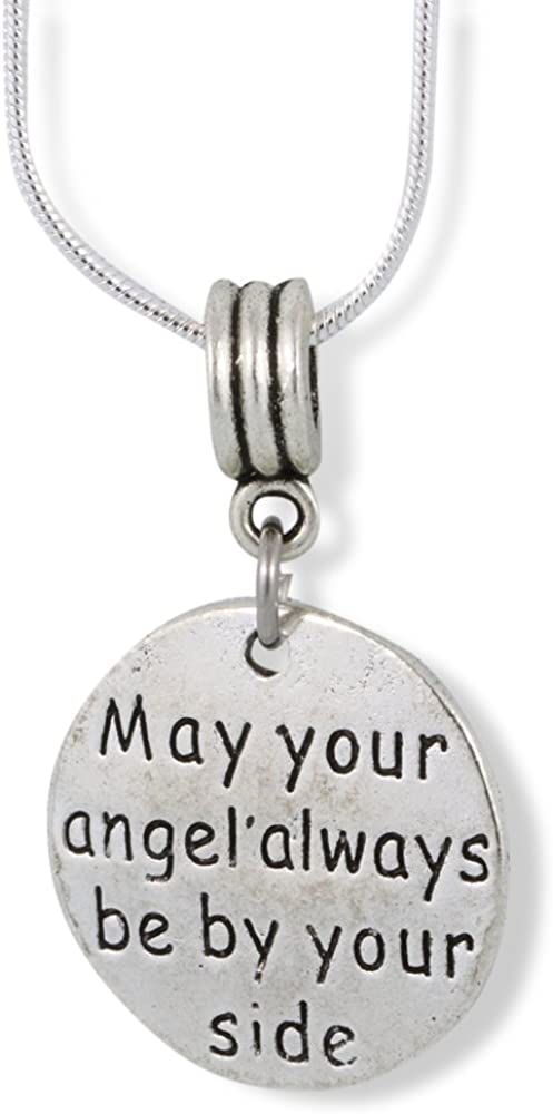 May Your Angel Always be By Your Side Charm Snake Chain Necklace