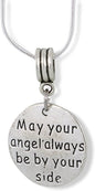 May Your Angel Always be By Your Side Charm Snake Chain Necklace