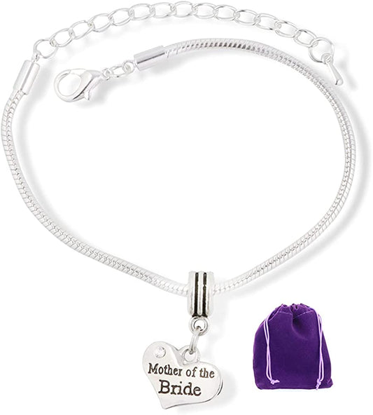 Mother of the Bride Snake Chain Charm Bracelet