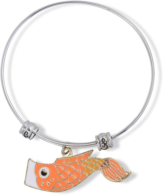 Orange Koi Pond Fish Fancy Charm Bangle