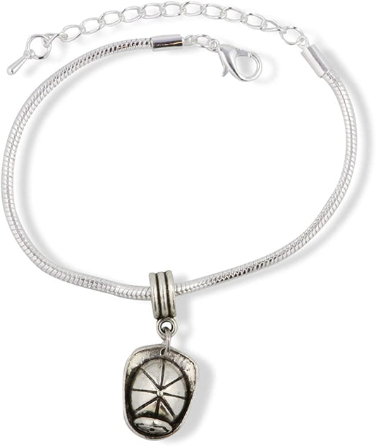 Fireman Helmet with " 1 " on the Front Snake Chain Charm Bracelet