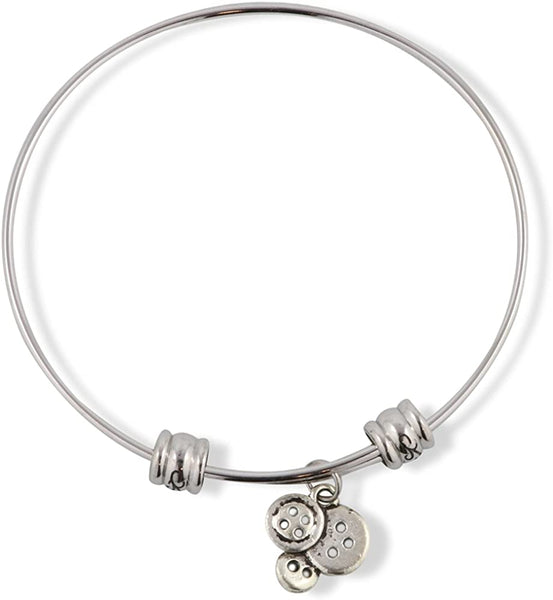 Emerald Park Jewelry Fashion Sewing Buttons Fancy Charm Bangle