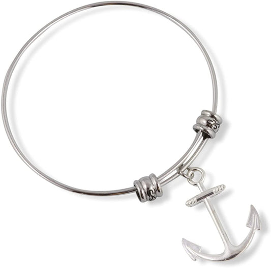 Emerald Park Jewelry Large Boat Anchor Fancy Bangle