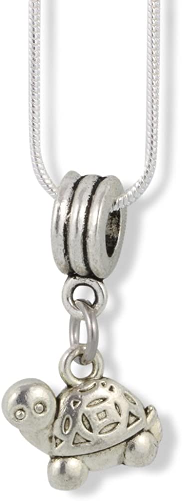 Emerald Park Jewelry Turtle (Cartoonish Looking at You) Charm Snake Chain Necklace