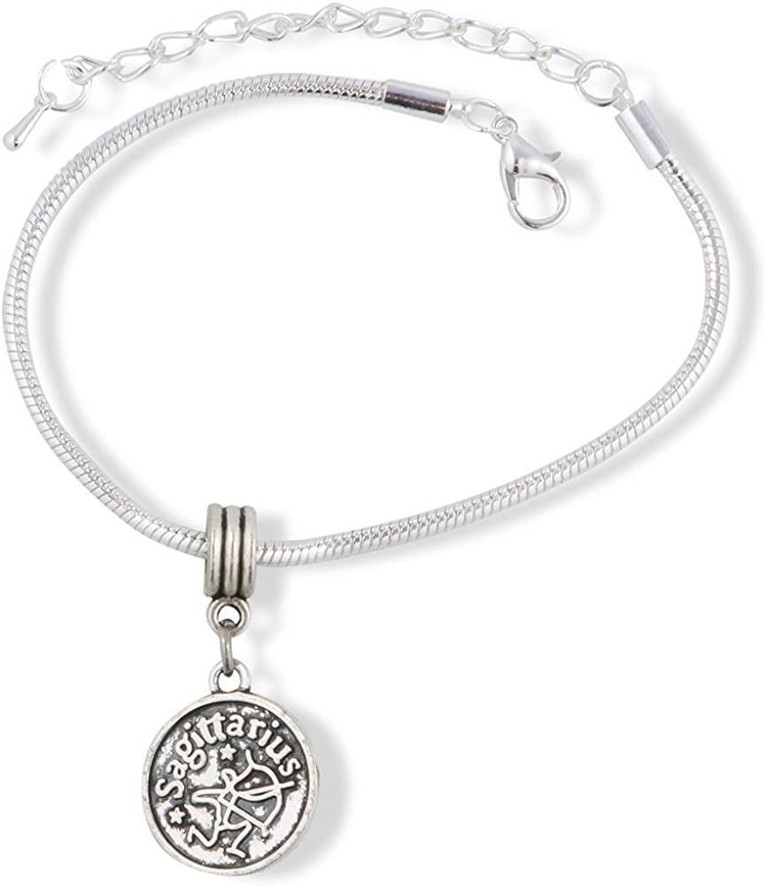 Emerald Park Jewelry Sagittarius Astrology Sign Snake Chain Charm Bracelet