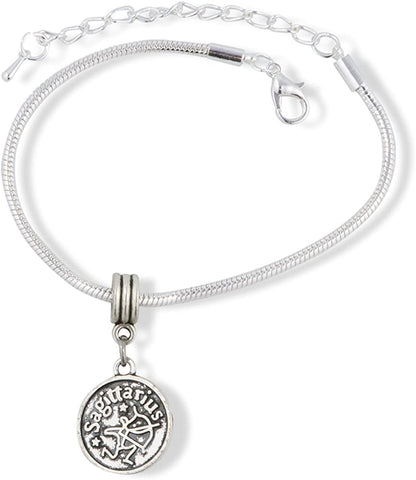Emerald Park Jewelry Sagittarius Astrology Sign Snake Chain Charm Bracelet