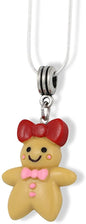 Emerald Park Jewelry Gingerbread Woman Necklace | Plastic Charm Snake Chain Necklace