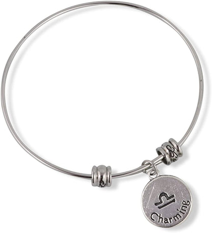 Libra Horoscope Astrology Fancy Charm Bangle