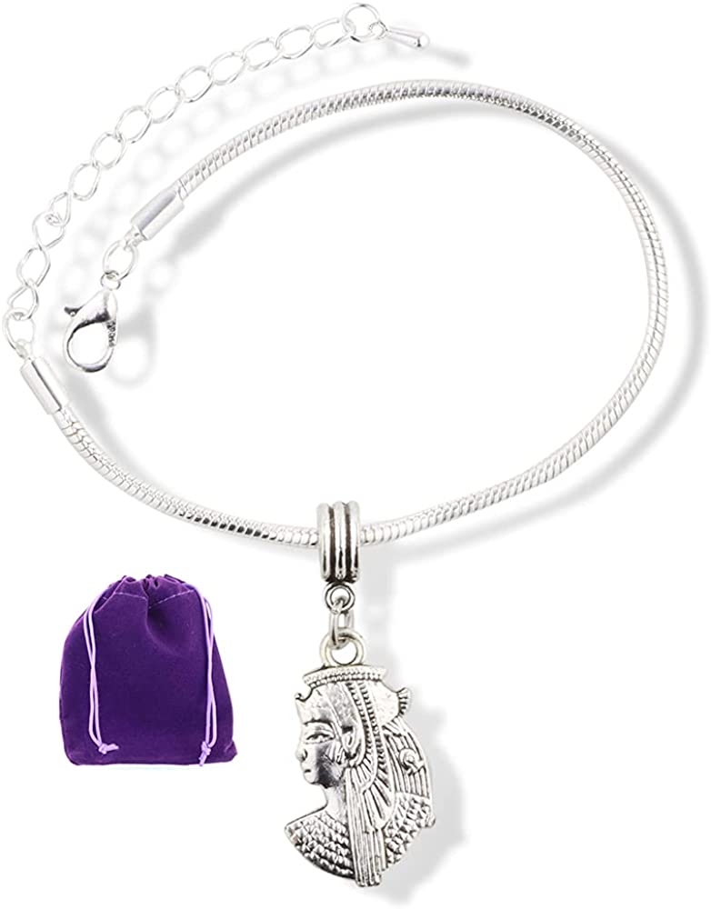 Egyptian Royalty Formal Head Dress Snake Chain Charm Bracelet