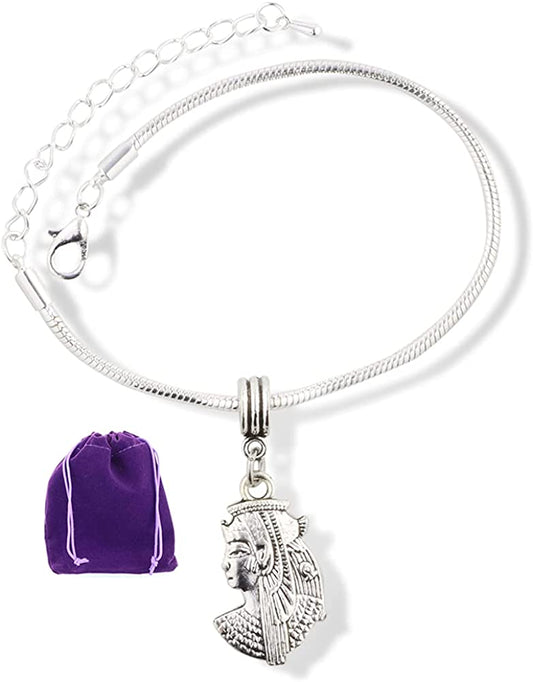 Egyptian Royalty Formal Head Dress Snake Chain Charm Bracelet
