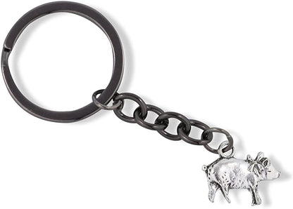 Emerald Park Jewelry Pig with Ribbon Charm Keychain