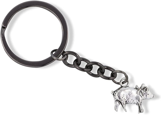 Emerald Park Jewelry Pig with Ribbon Charm Keychain