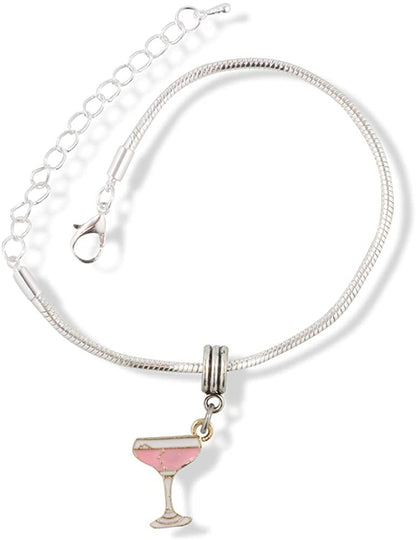 EPJ Cocktail Pink and White on Gold Charm Bracelet