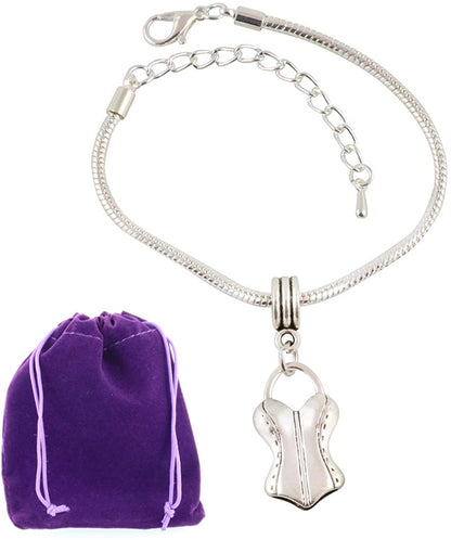 Corset Bracelet | Stainless Steel Snake Chain Charm Bracelet