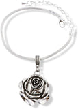 Emerald Park Jewelry Rose Flower Large Snake Chain Charm Bracelet
