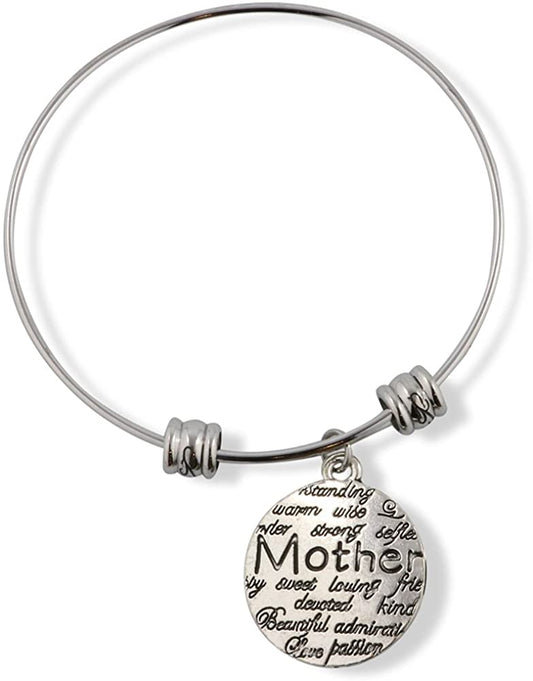 Emerald Park Jewelry Mother with Wise Strong Loving Devoted Warm Love Passionate Fancy Charm Bangle