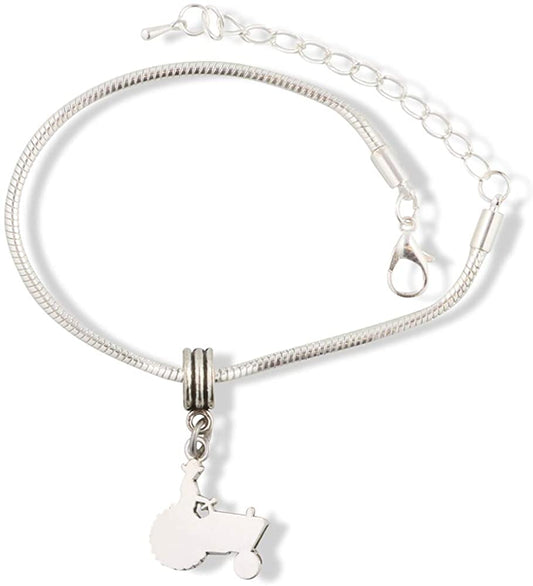 EPJ Farming Gift | Farmer on Back Wheel Stainless Steel Charm Bracelet