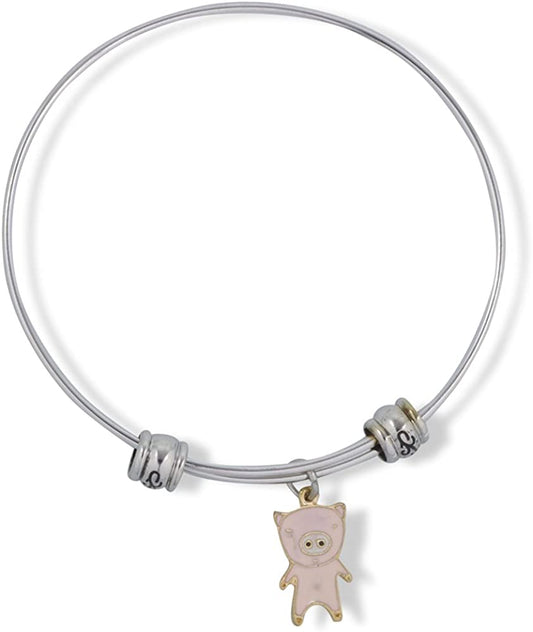 Pink Pig Fancy Charm Bangle