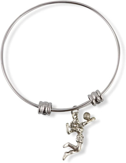 Female Volleyball Player Bracelet | Spiking Ball Fancy Bangle