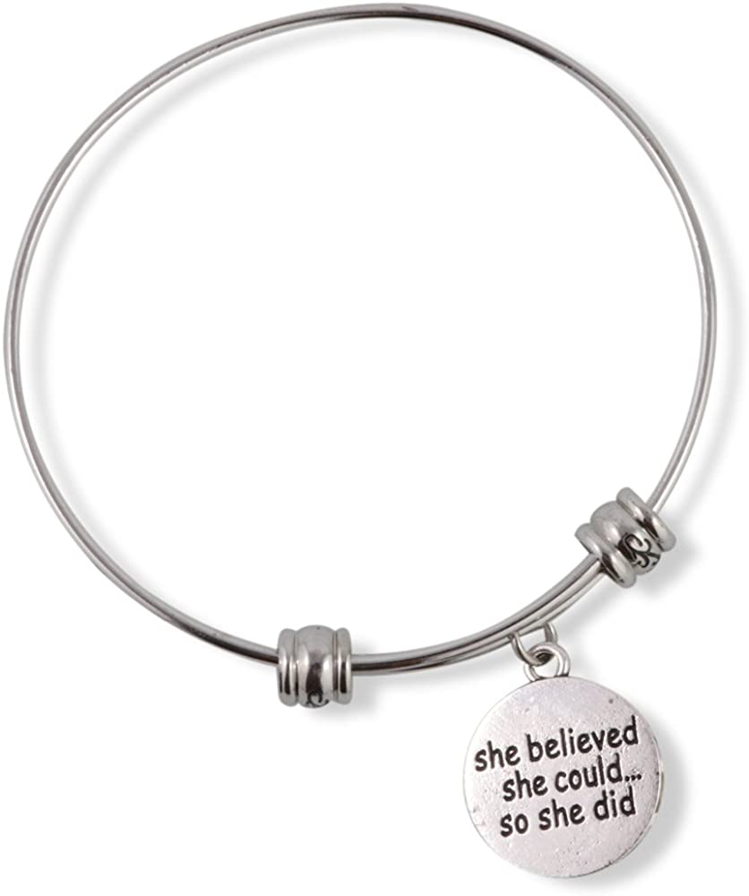 She Believed Bracelet | She Could So She Did Fancy Bangle