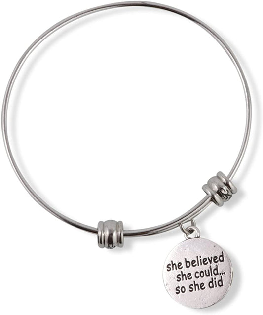 She Believed Bracelet | She Could So She Did Fancy Bangle