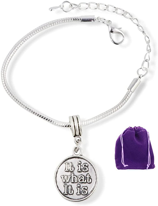 It Is What It Is Bracelet | Snake Chain Charm Bracelet