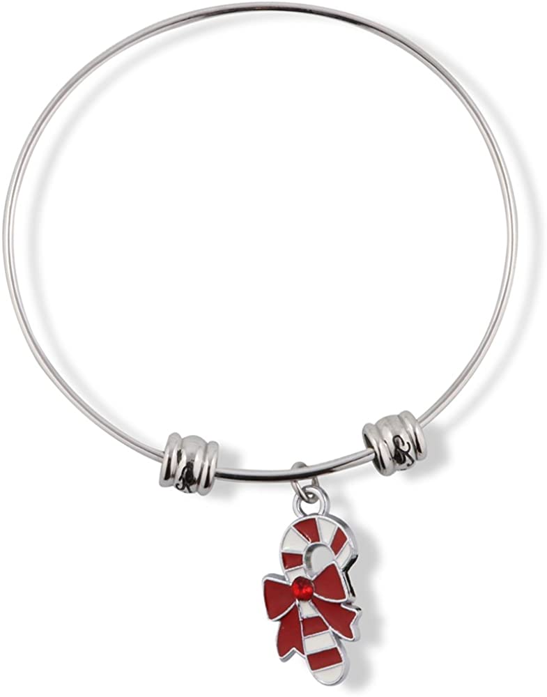 Emerald Park Jewelry Candy Cane Fancy Charm Bangle