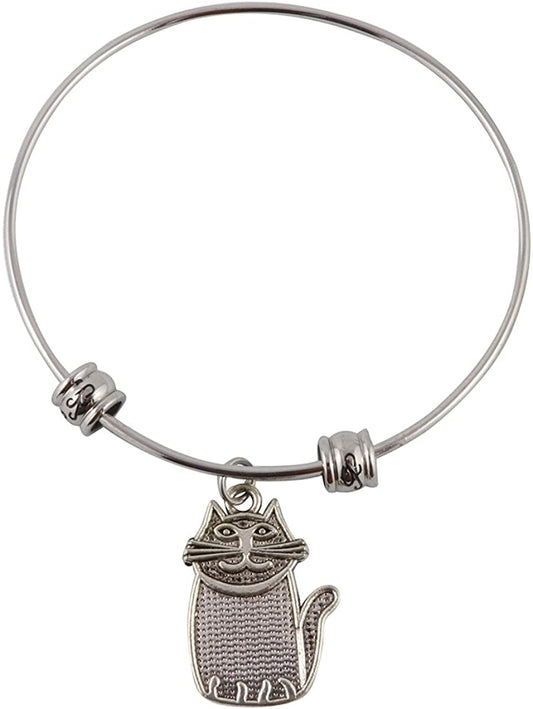 Emerald Park Jewelry Sitting Cat Fancy Bangle