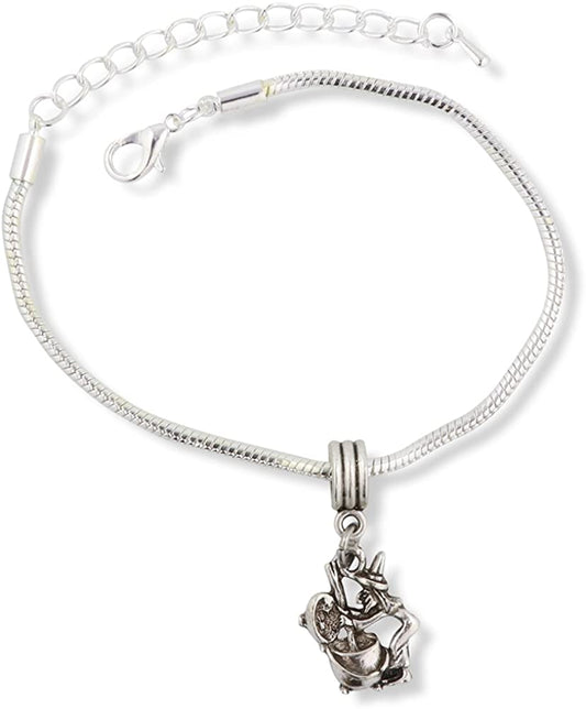 Witch and Cauldron Witch Brew Snake Chain Charm Bracelet