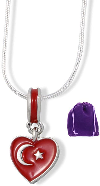 Turkish Flag Charm Snake Chain Necklace