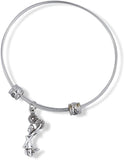 Emerald Park Jewelry Cheerleader with Pom Poms Fancy Charm Bangle