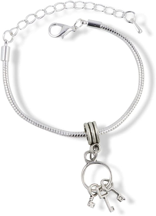 Emerald Park Jewelry Key Chain (Keychain) Snake Chain Charm Bracelet