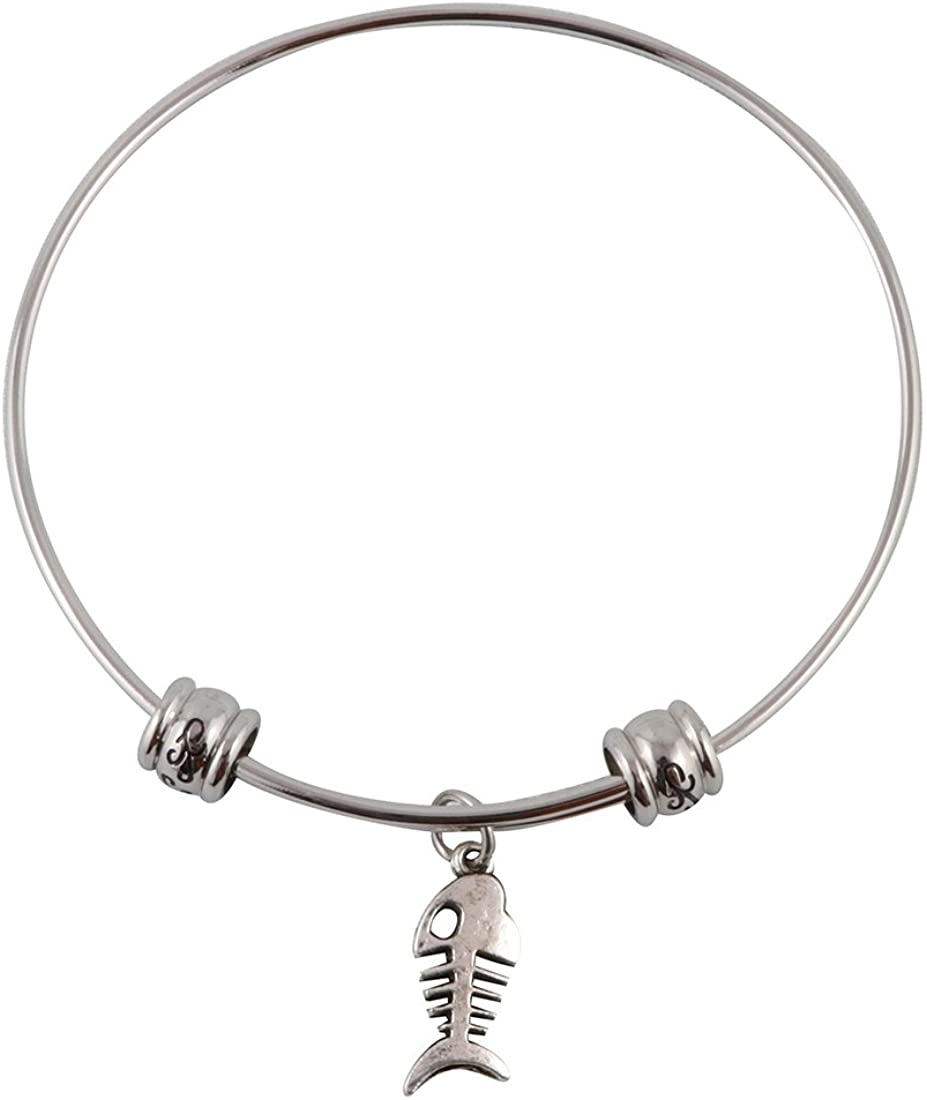 Emerald Park Jewelry Fish Skeleton Bones Fancy Bangle