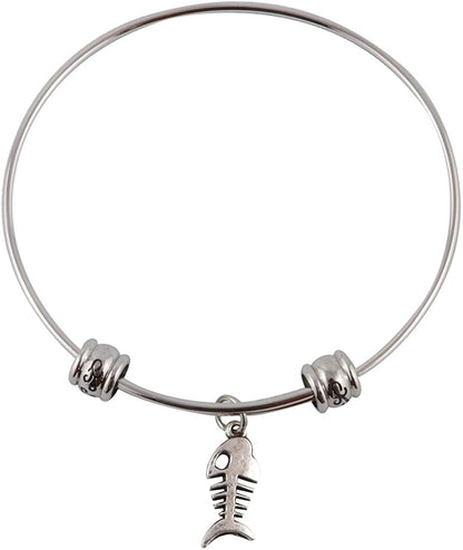 Emerald Park Jewelry Fish Skeleton Bones Fancy Bangle