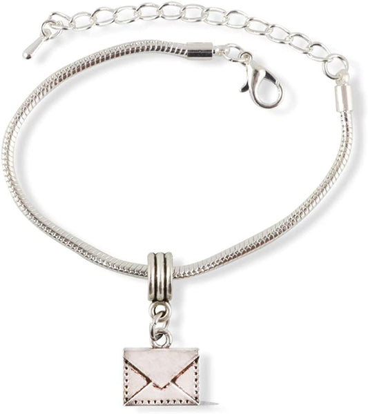 Emerald Park Jewelry Mail Envelope Letter Snake Chain Charm Bracelet