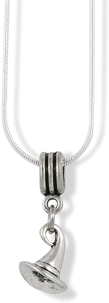 Witch Necklace | Witch Hat Charm Snake Chain Necklace