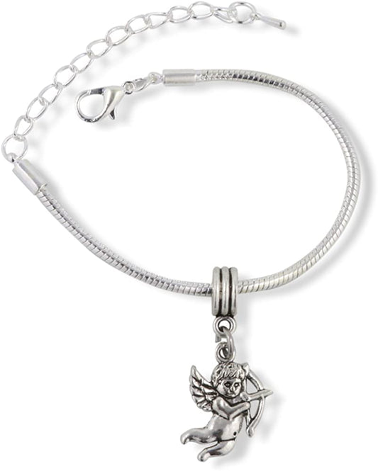 Emerald Park Jewelry Cupid Snake Chain Charm Bracelet