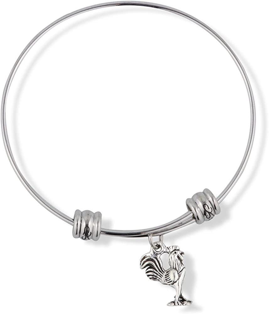 Emerald Park Jewelry Rooster Fancy Charm Bangle