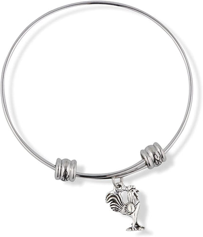 Emerald Park Jewelry Rooster Fancy Charm Bangle