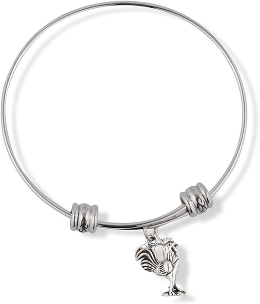 Emerald Park Jewelry Rooster Fancy Charm Bangle